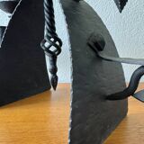 Brutalist wrought iron chandelier from the 60s