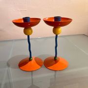 Pair of candlesticks, Memphis, 1980
