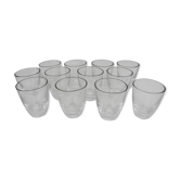 Lot 12 gobelets cristal bayel shooters verres liqueur vintage french glasses 50s
