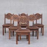 6 chaises de salle à manger en chêne déco