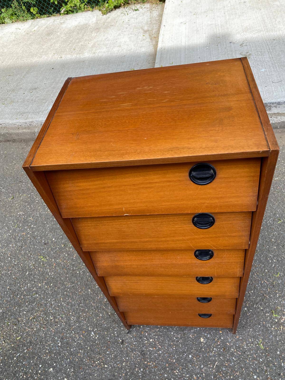 Scandinavian shoe storage cabinet in oak 1960
