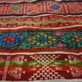 Tapis kilim berbère multicolore vintage fait à la main en laine 195x85cm