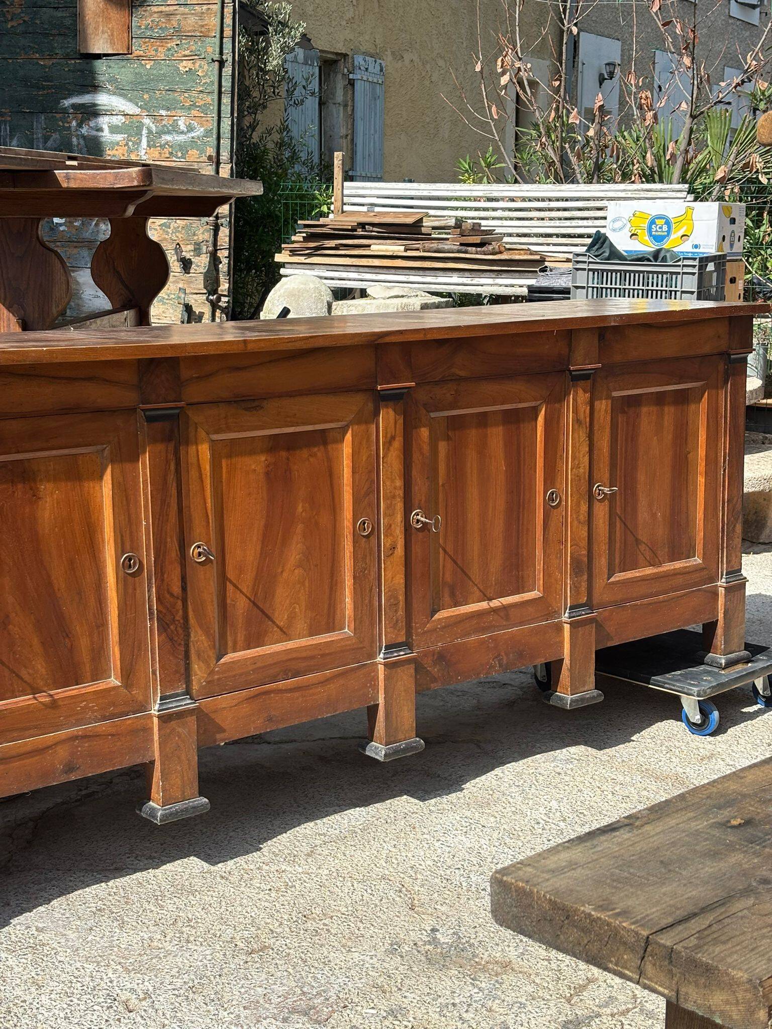 6-door solid walnut buffet from the Directoire period