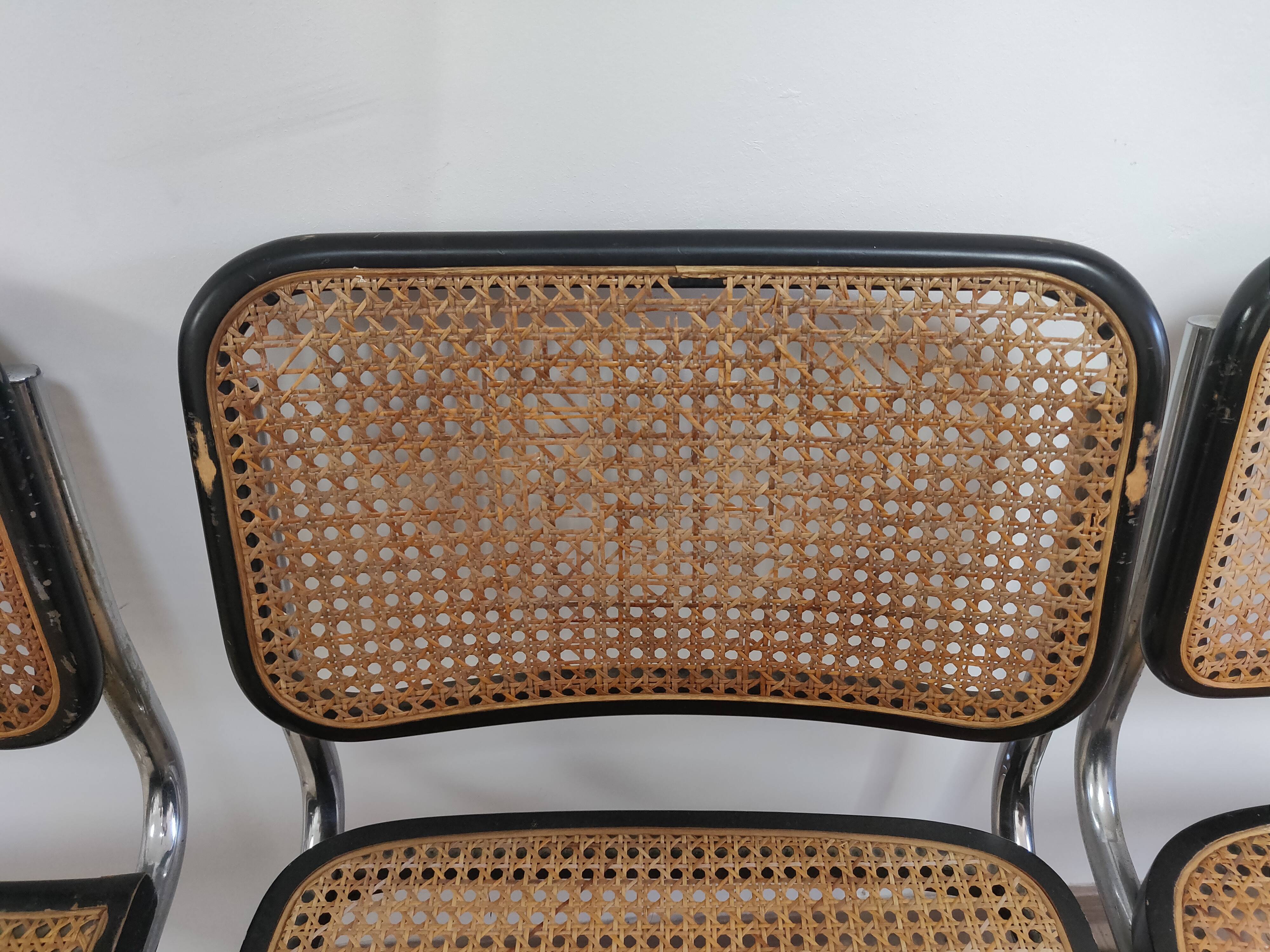 Trio de chaises par marcel breuer modele b 32