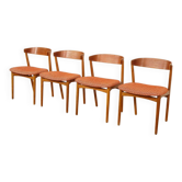 4 chaises de salle à manger danoises vintage par Farstrup