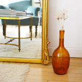 Vase bottle glass amber amber, 70s