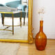 Vase bottle glass amber amber, 70s