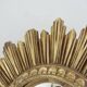 Old small golden sun mirror, witch's eye, curved, 60s-70s.