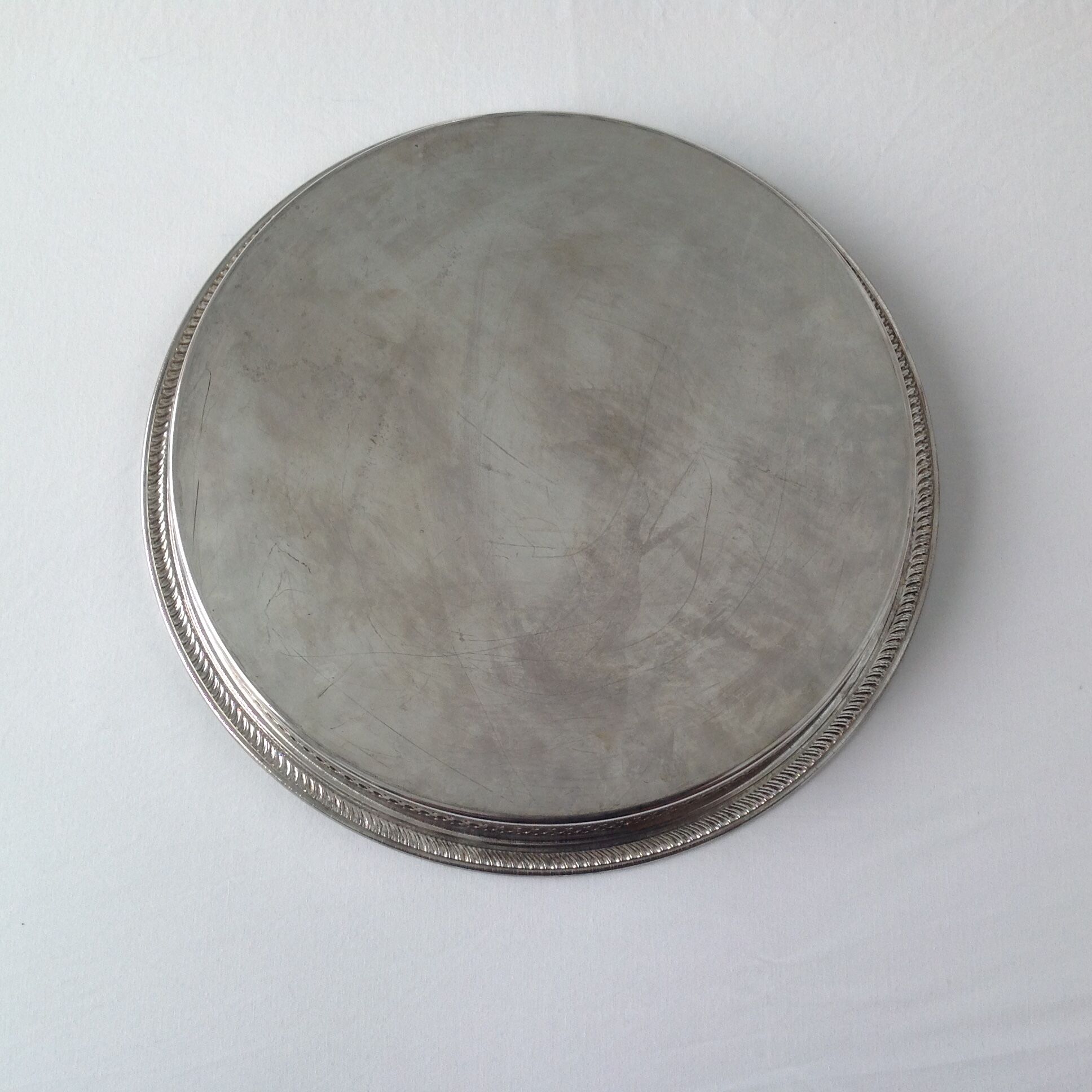 Silver metal tray
