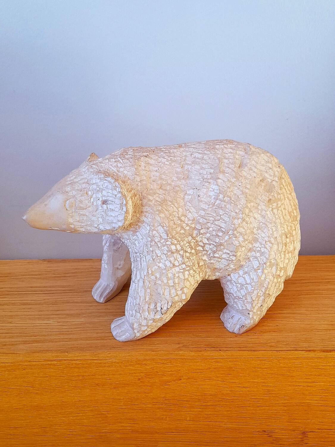 Stone bear sculpture, folk art