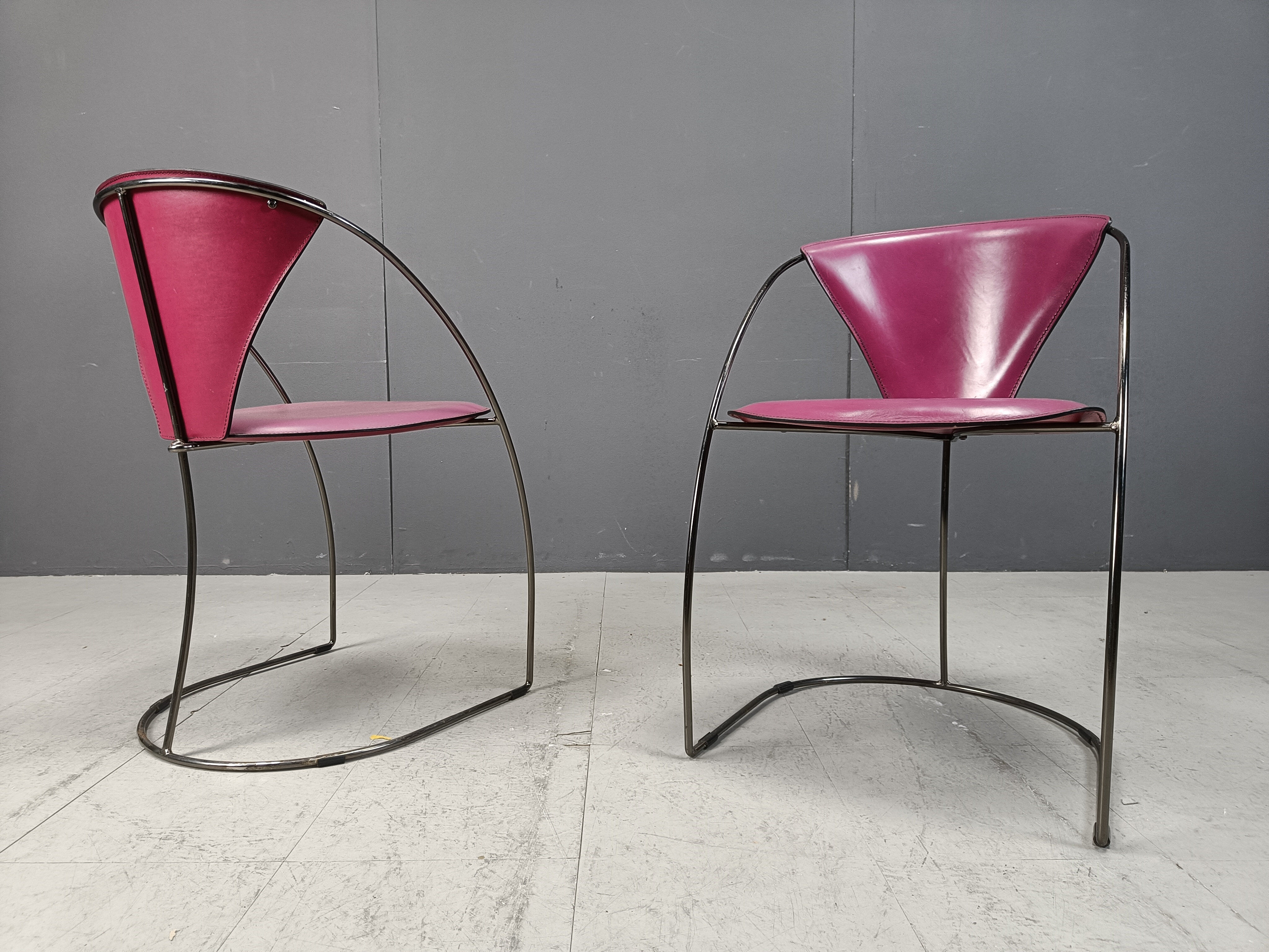 Vintage pink 'Linda' dining chairs by Arrben, 1980s - set of 4