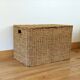 Vintage woven wicker trunk