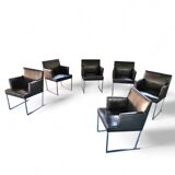 6 x Solo chair by Antonio Citterio for B&B Italia / Black leather