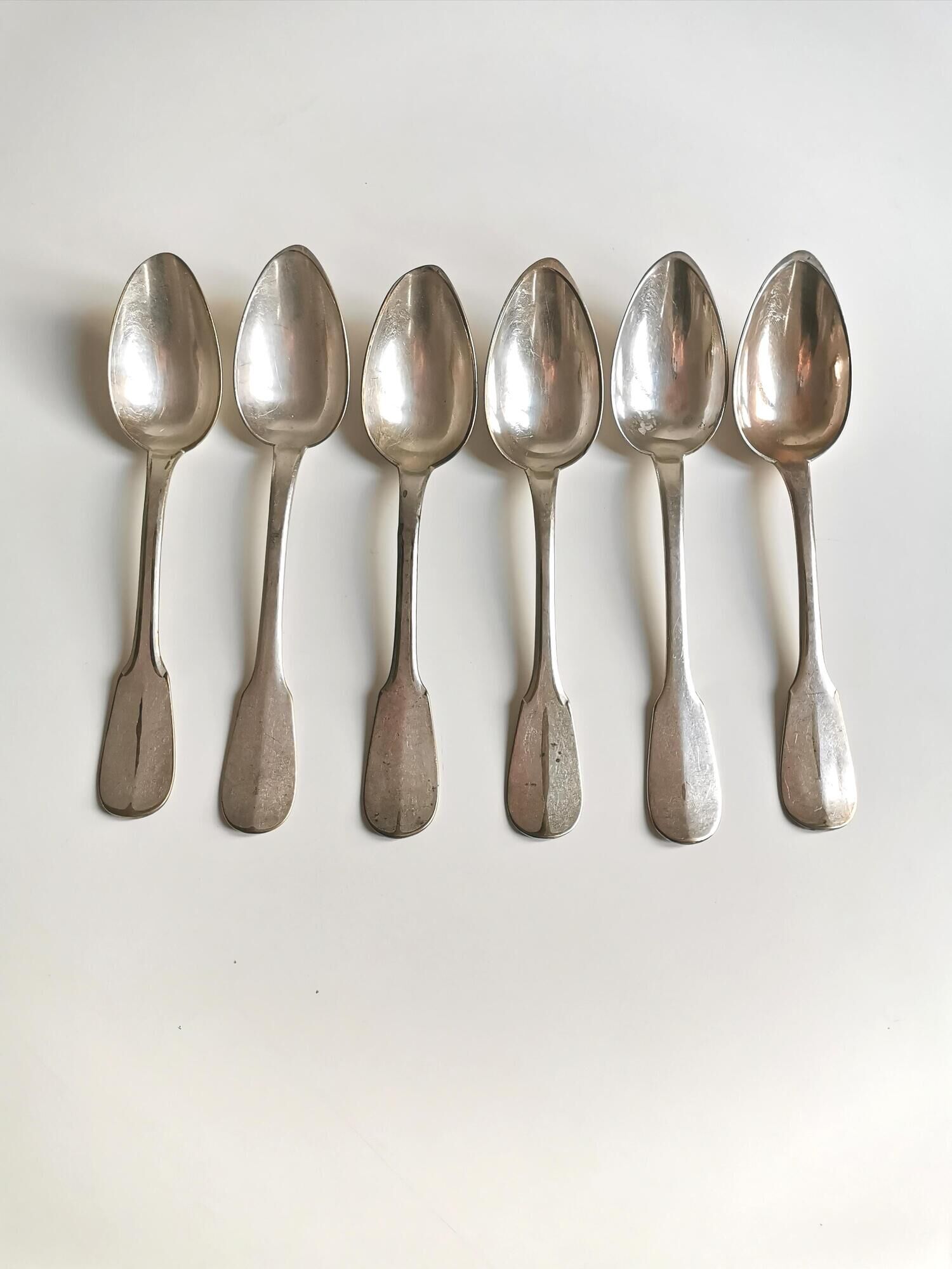 Set of 6 tablespoons of silver metal CHRISTOFLE