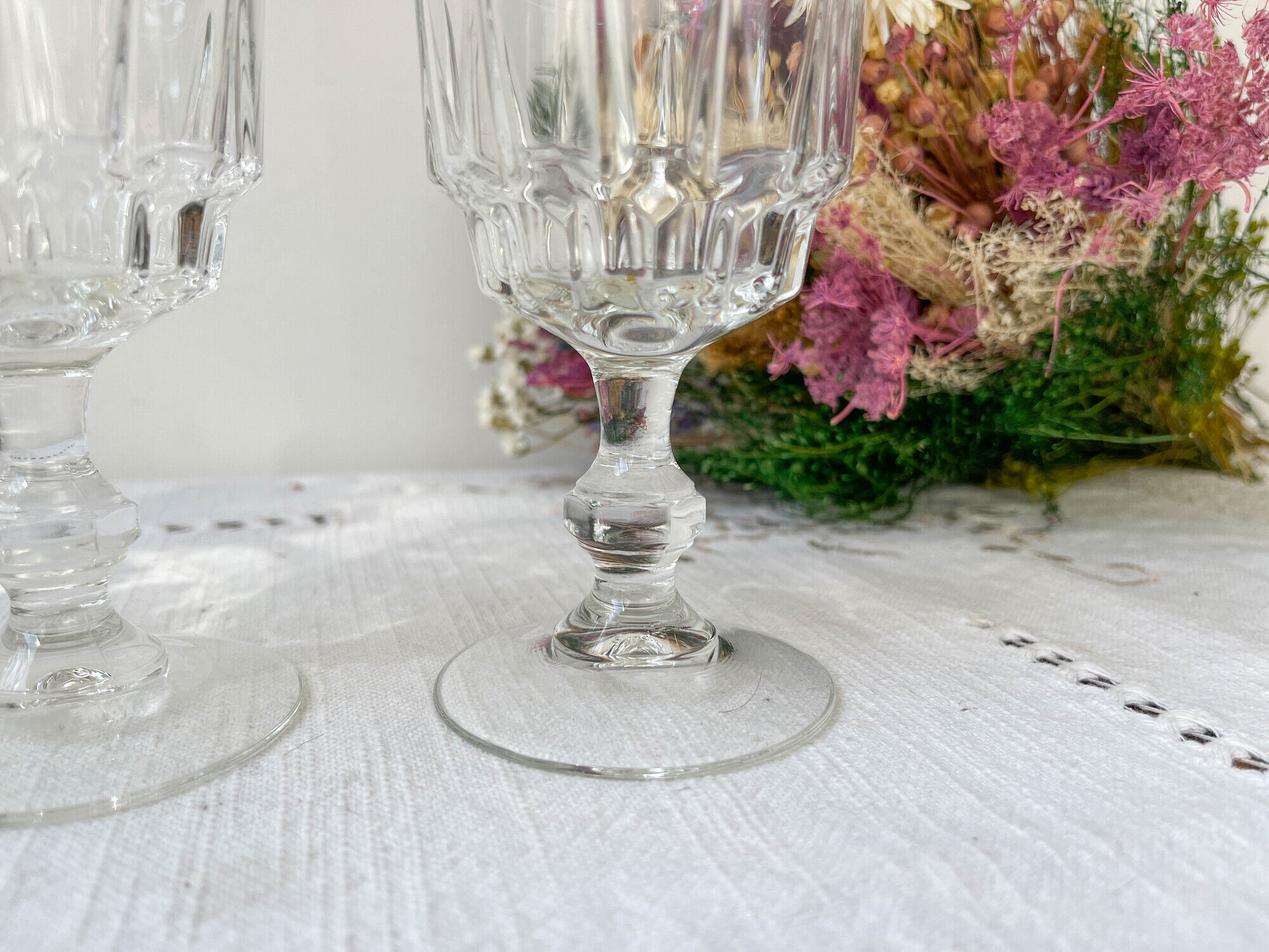 5 glasses of red wine luminarc model lance, 1970 made in france