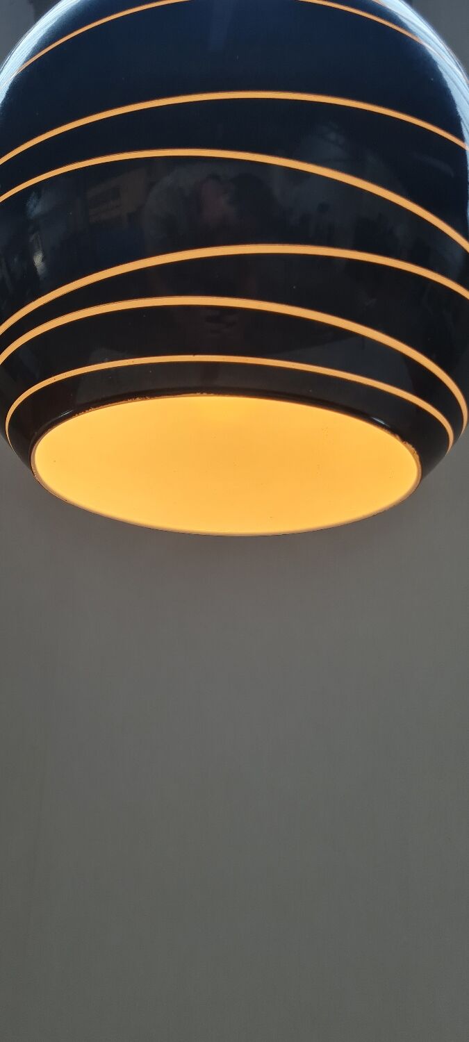 Italian black opaline pendant light 1970