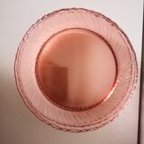 set of 6 Rosaline dessert plates in pink swirl glass