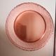 set of 6 Rosaline dessert plates in pink swirl glass