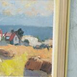Gunnar Ekdahl, Paysage moderne suédois, Huile sur panneau, années 1960, Encadré