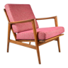 Original scandinavian armchair Stefan, restored, 1960s icon, pink