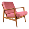 Fauteuil scandinave original stefan restauré icône des années 1960, rose