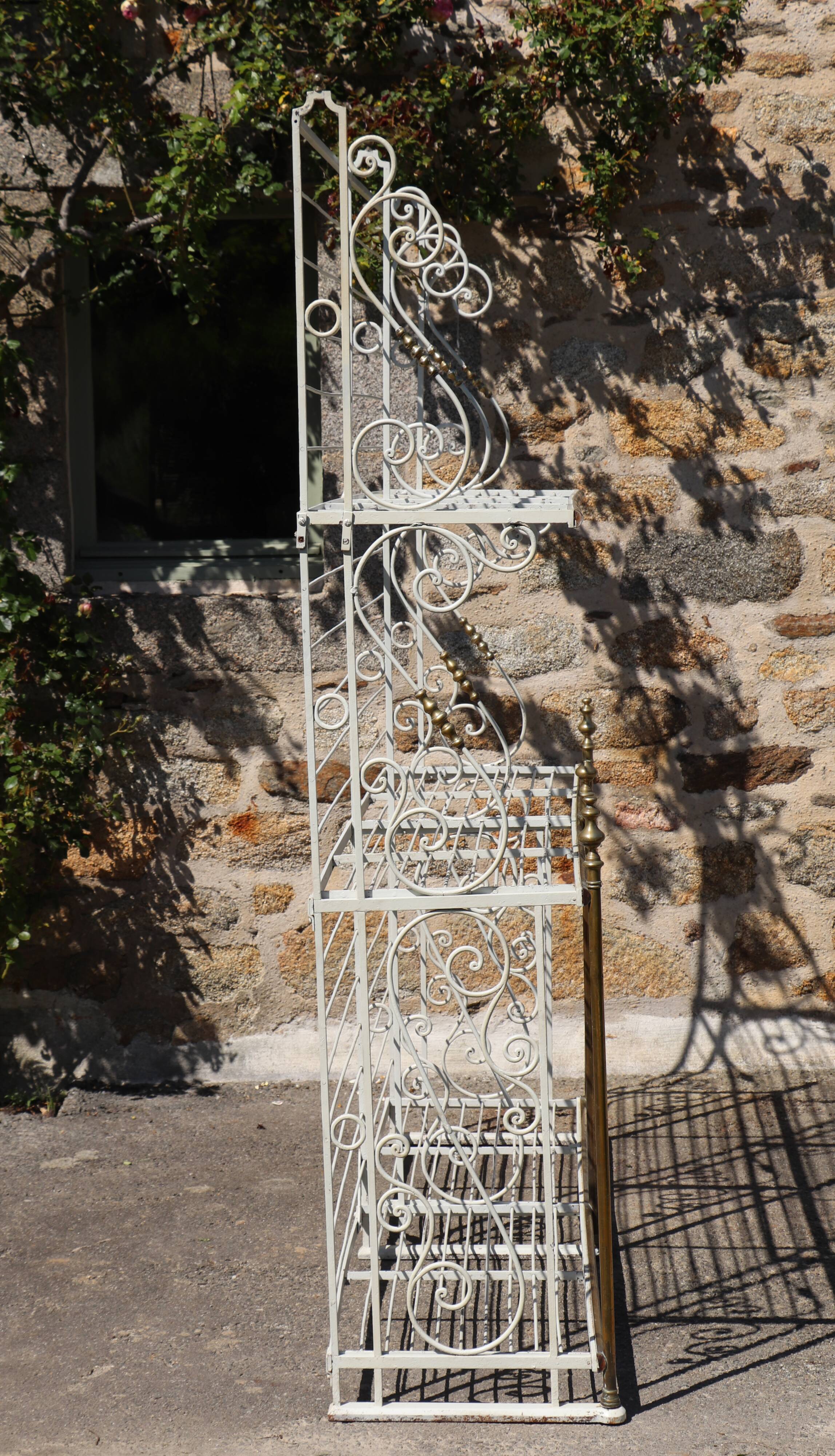 Large baker's shelf, 1950, wrought iron brass