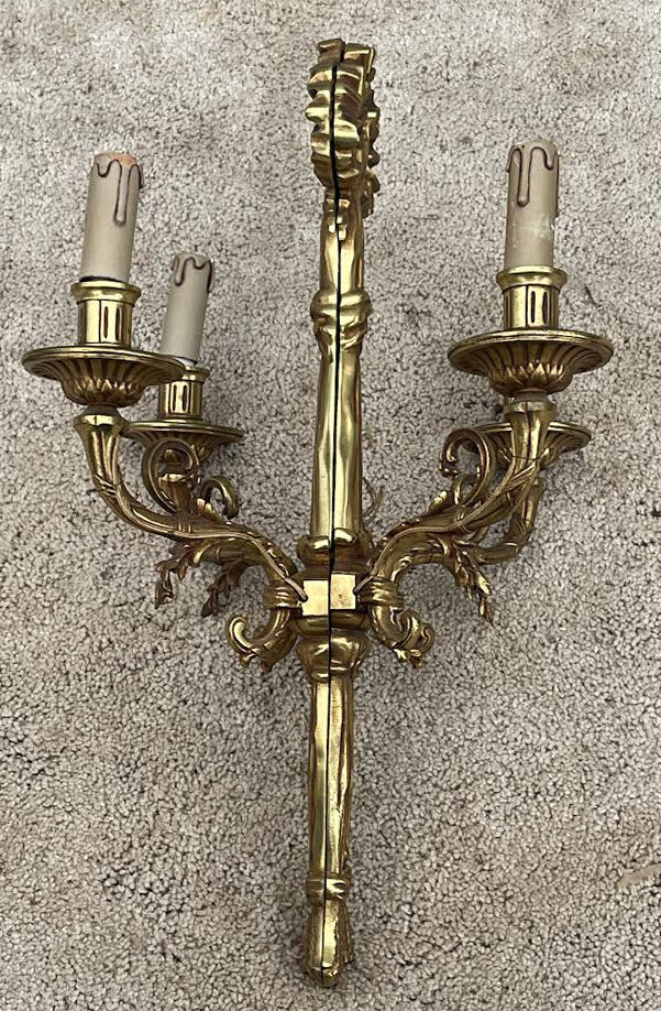 Paire d'appliques en bronze doré