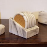 Set of table accessories in Carrara marble