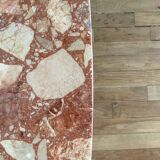 Pink marble and concrete coffee table