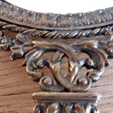 Old brass hand mirror - 25x12cm