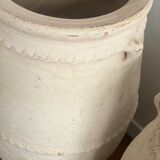 Rustic jar in bleached terracotta pottery xl