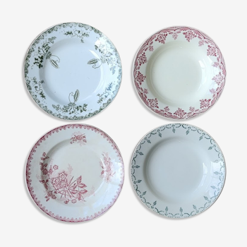 Lot de quatre assiettes creuses terre de fer