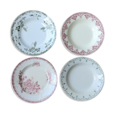 Lot de quatre assiettes creuses terre de fer