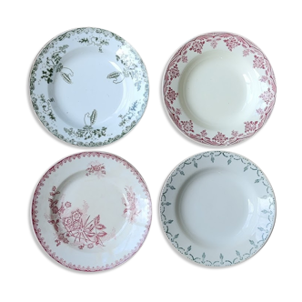 Lot de quatre assiettes creuses terre de fer
