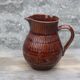 Superb vintage Digoin Sarreguemines jug in brown glazed ceramic.