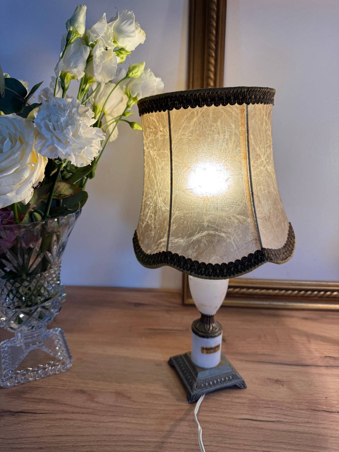 Pair of alabaster lamps