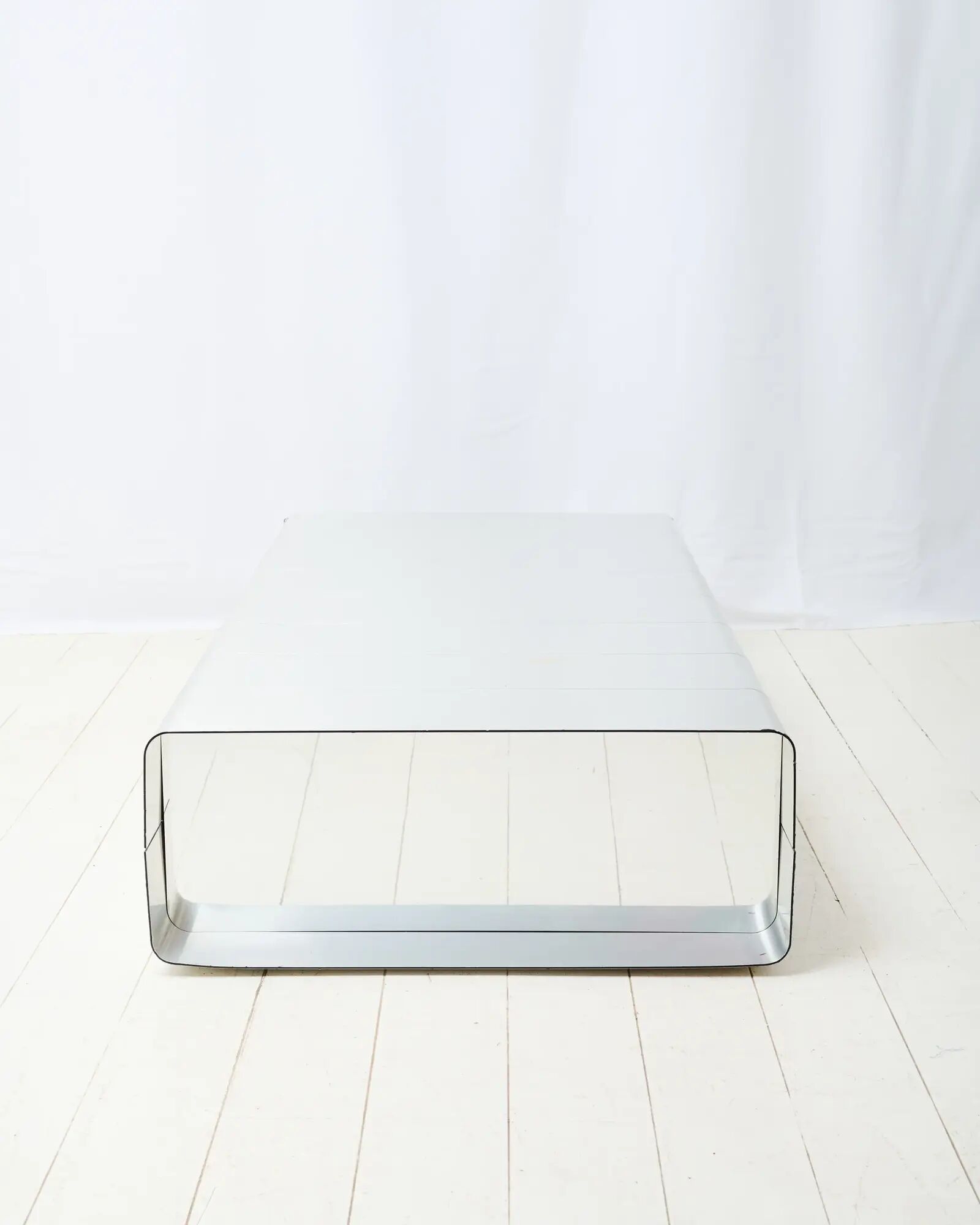 Aluminium and mirror coffee table, Roche Bobois, 1970-1980
