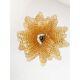 Contemporary Italian Amber “Felci” Murano Glass Chandelier