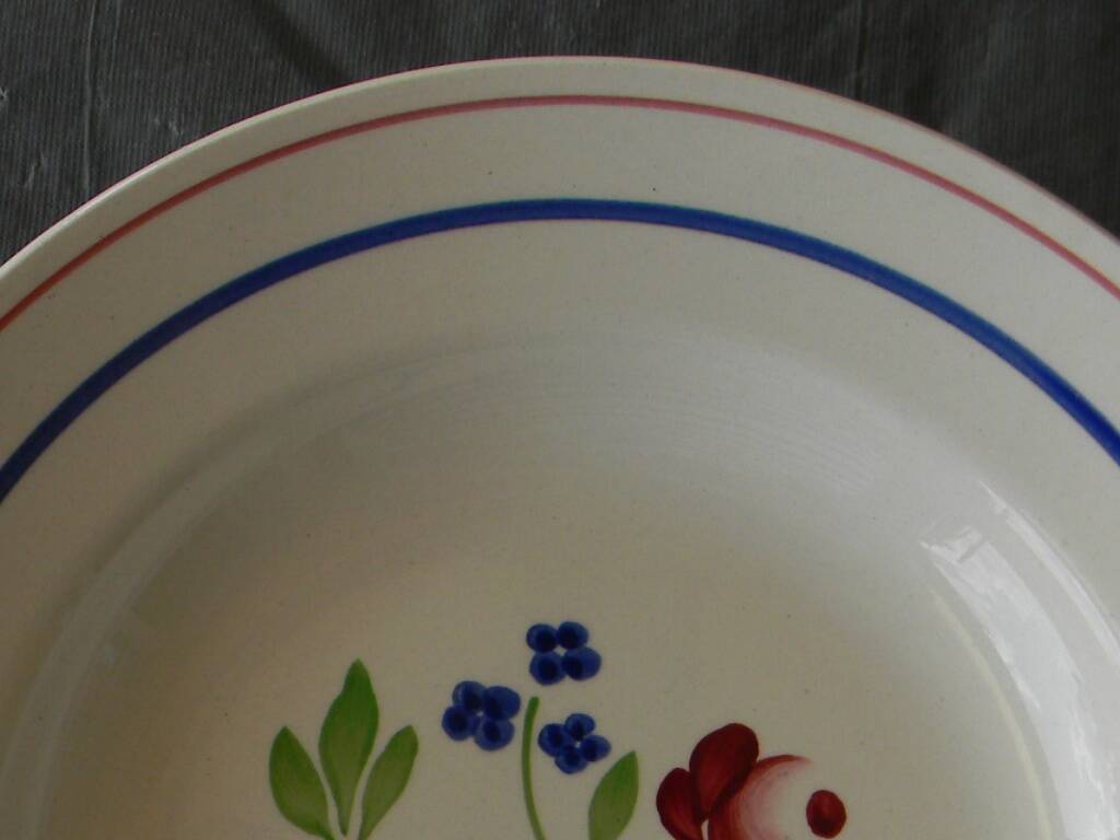 Set of 6 luneville earthenware dinner plates. bagatelle model.