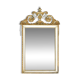 Miroir en bois laqué blanc et or à
