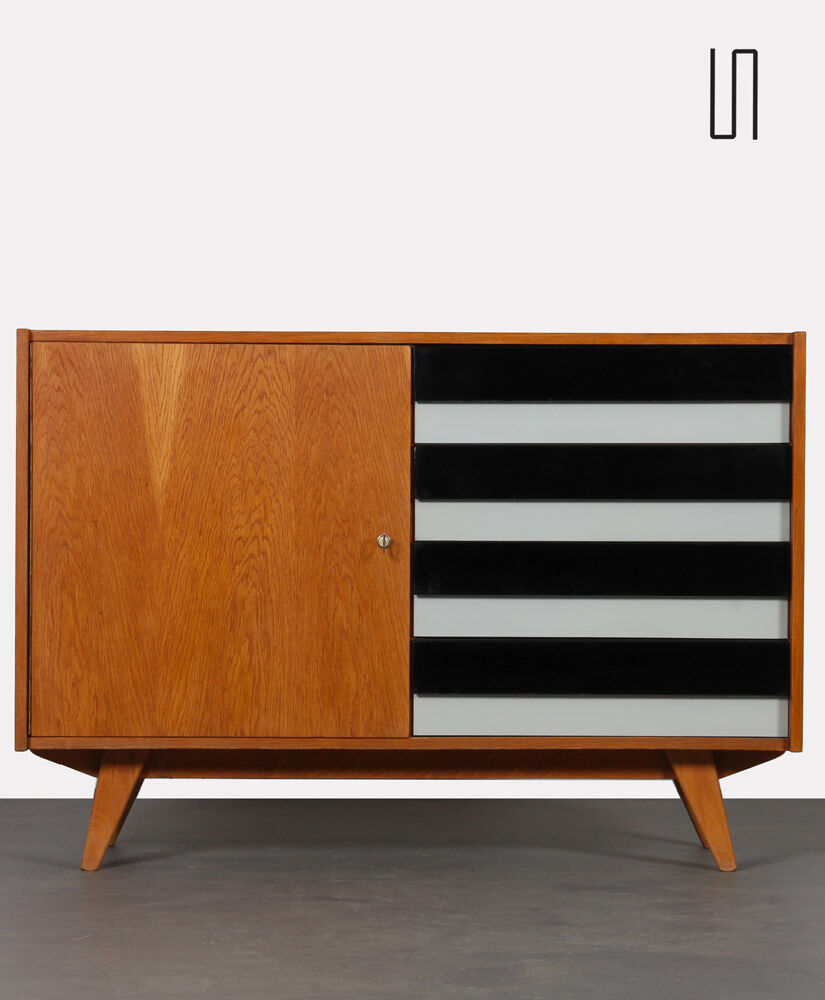 Vintage oak chest of drawers by Jiri Jiroutek, model U458, 1960s