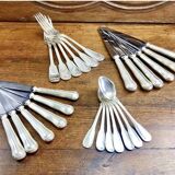 6 Ercuis Filet Chinon table forks in silver metal