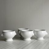 4 white porcelain bowls