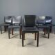 Vintage leather dining chairs by Durlet, 1980s