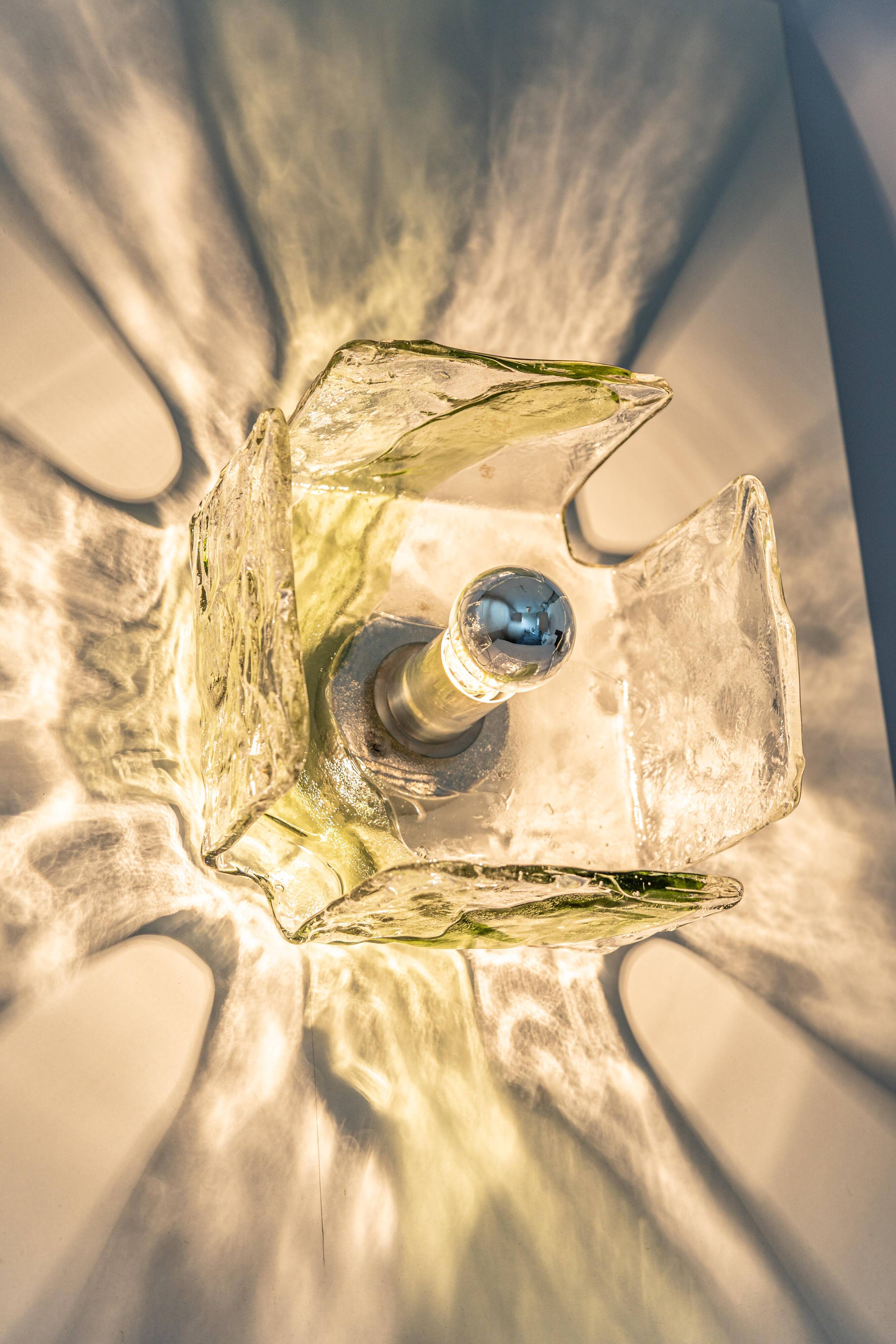 Glass wall lamp designed by Carlo Nason for Kalmar, 1960s.
