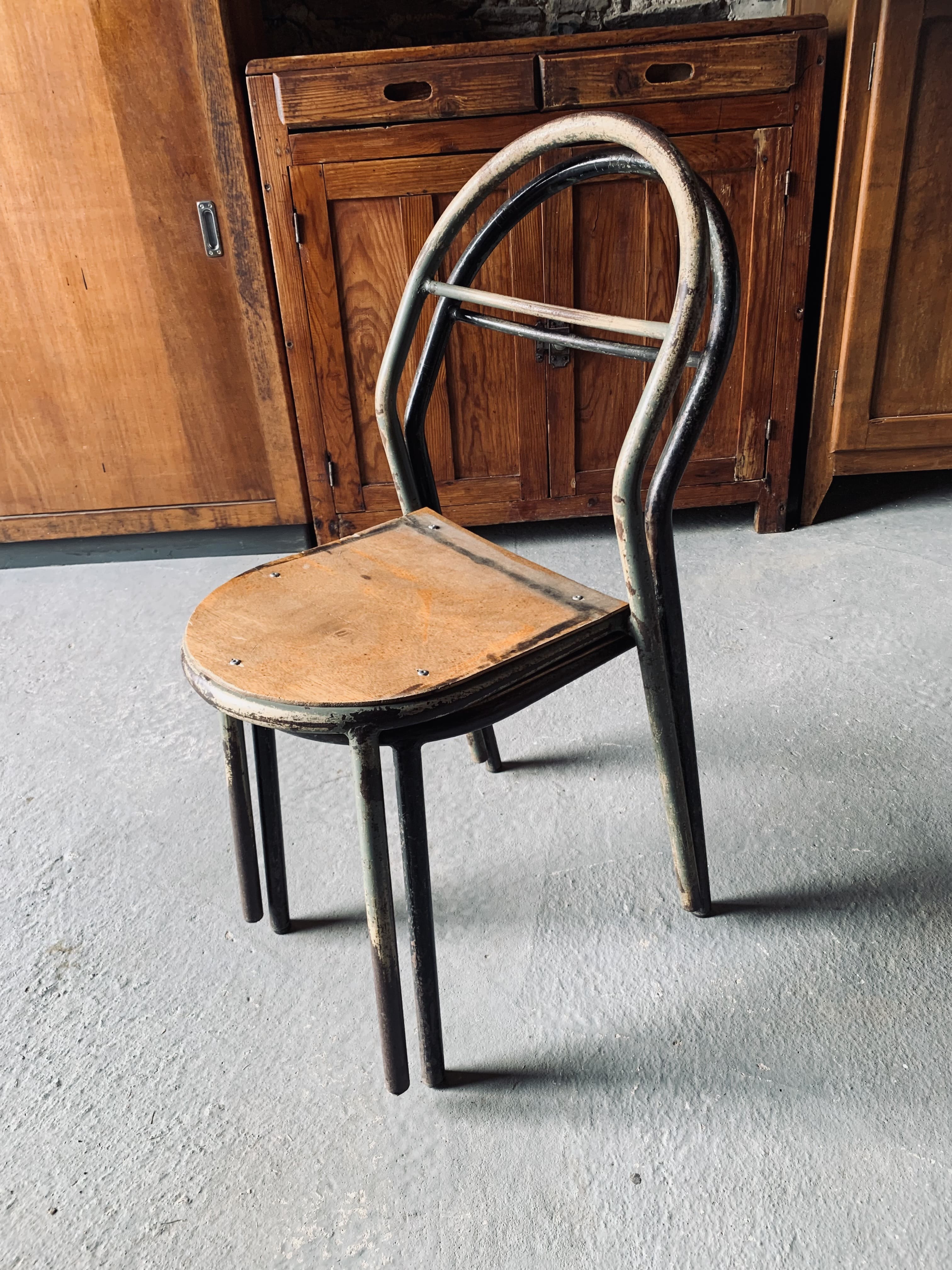 Set of 2 Mobilor chairs - 1950's - metal and wood