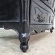 Beautiful curved tomb commode from the Louis XV period, black lacquered.