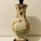 Vintage Asian lamp in ceramic with a wooden base, adjustable lampshade.