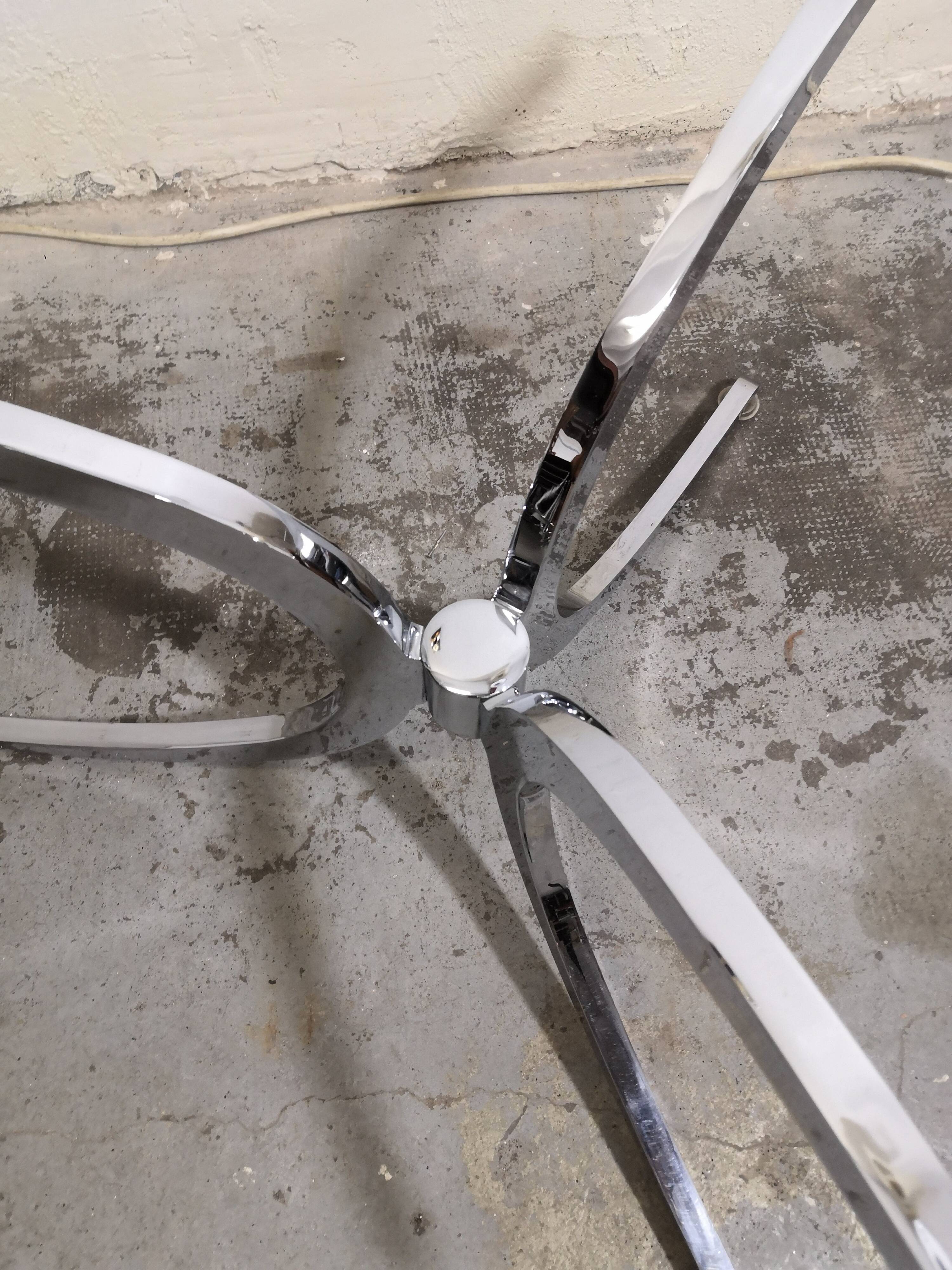 Vintage coffee table, chrome and glass