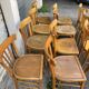 (Lot) 12 bistro chairs (light oak)